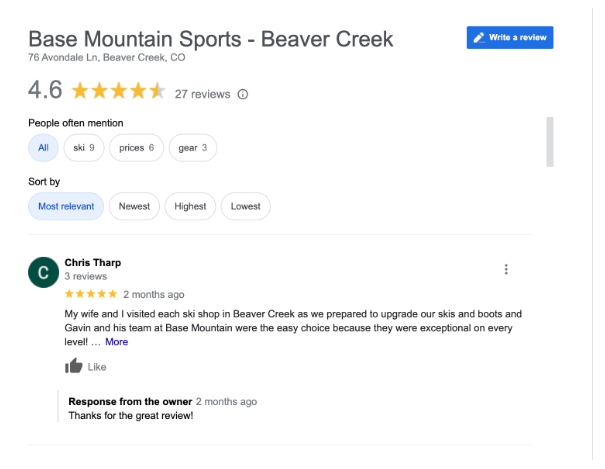 Base Mountain Sports Reviews